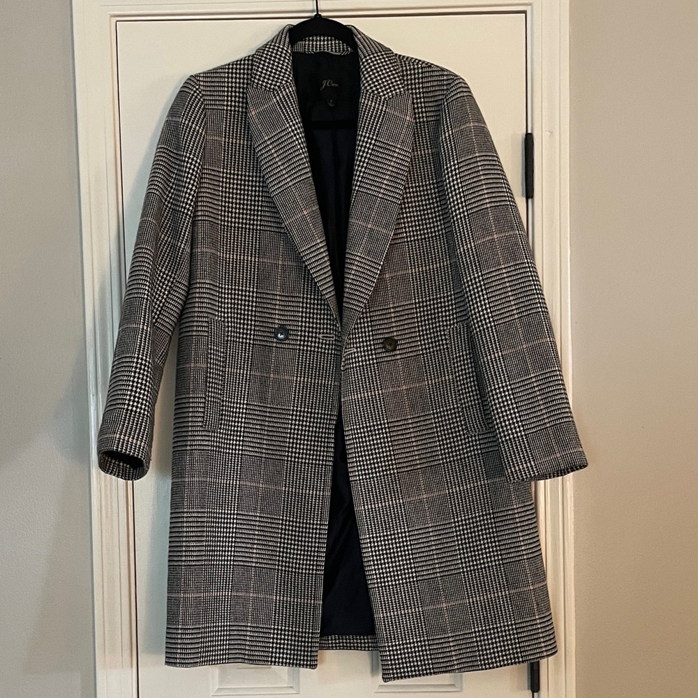 Jcrew Daphne Topcoat in Glen Plaid